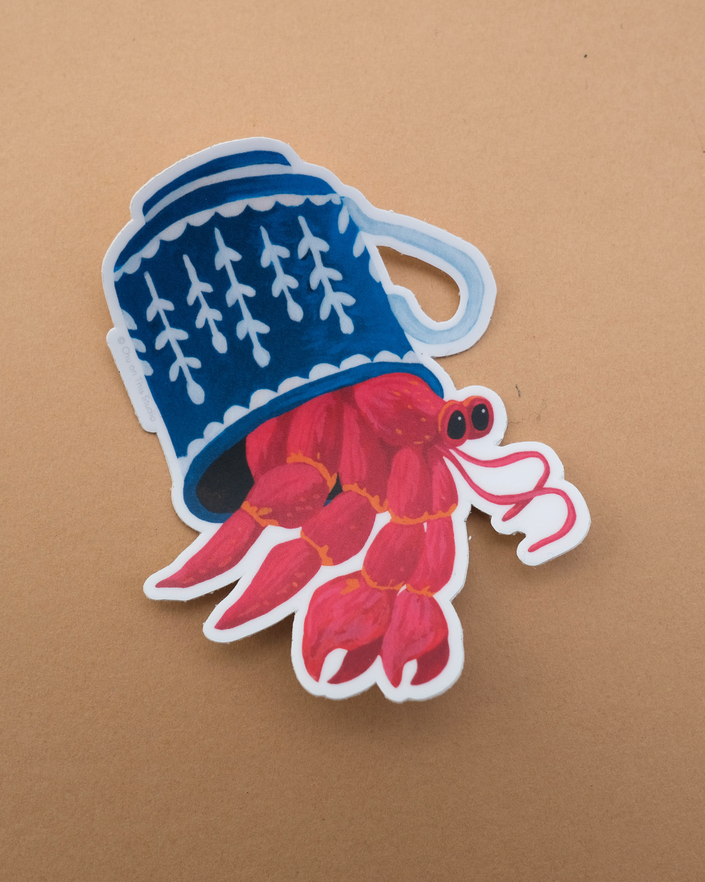 Finally Home Hermit Crab Waterproof Die-Cut White Vinyl Sticker