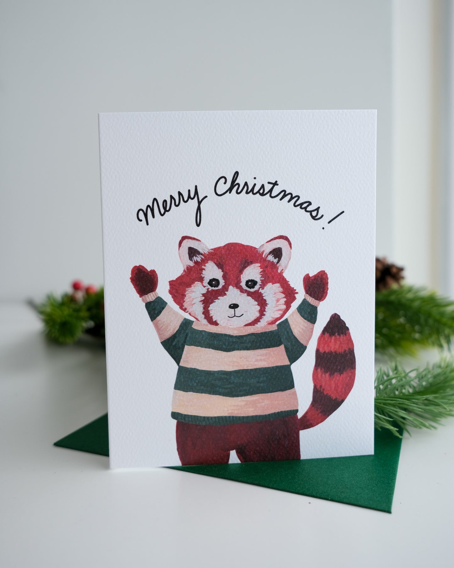 Red Panda Christmas Greeting Card