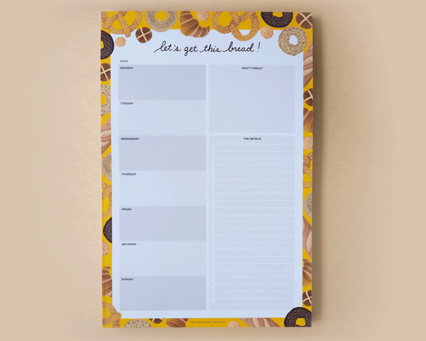 Let's Get This Bread Weekly Planner Notepad