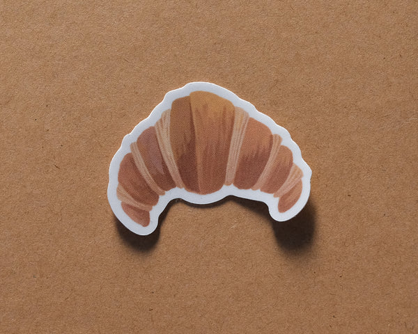 Croissant Waterproof Die-Cut White Vinyl Sticker