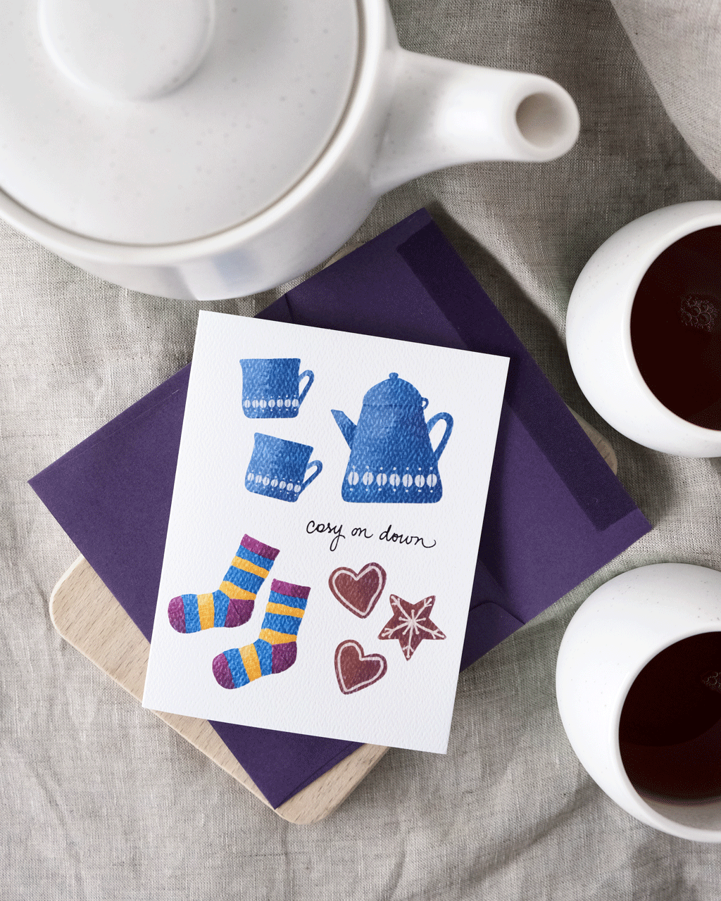 Cosy on Down Holiday Greeting Card