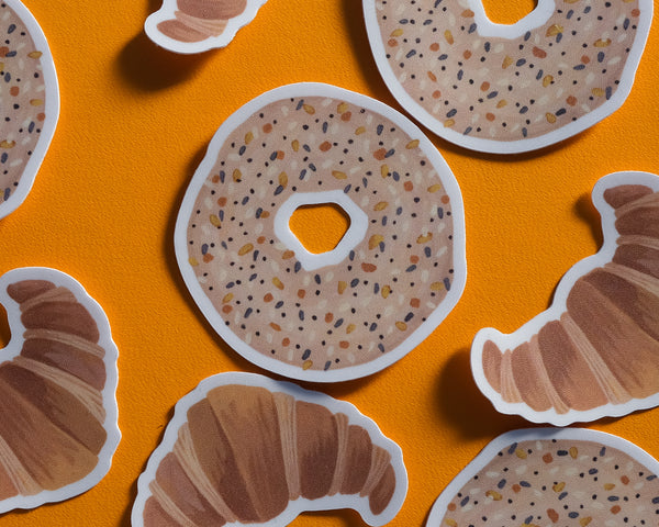Everything Bagel Waterproof Die-Cut White Vinyl Sticker
