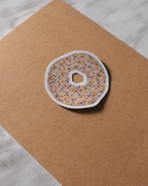 Everything Bagel Waterproof Die-Cut White Vinyl Sticker