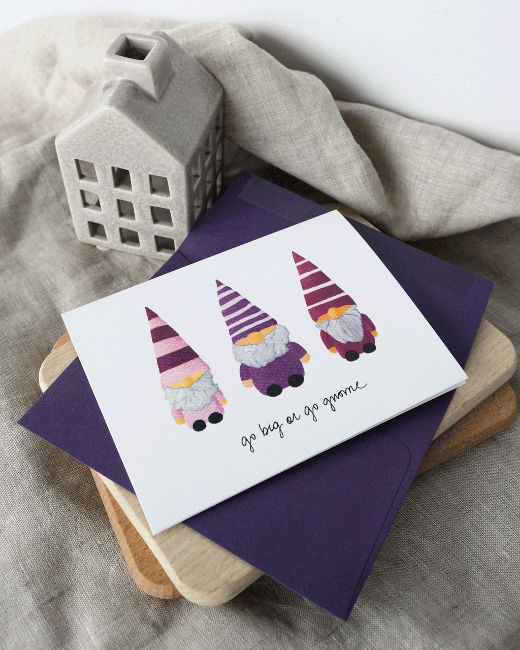 Go Big or Go Gnome Holiday Greeting Card