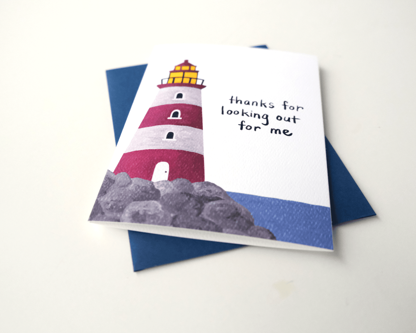 Thanks for Looking out for Me Lighthouse Greeting Card