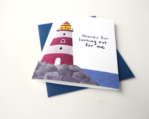 Thanks for Looking out for Me Lighthouse Greeting Card
