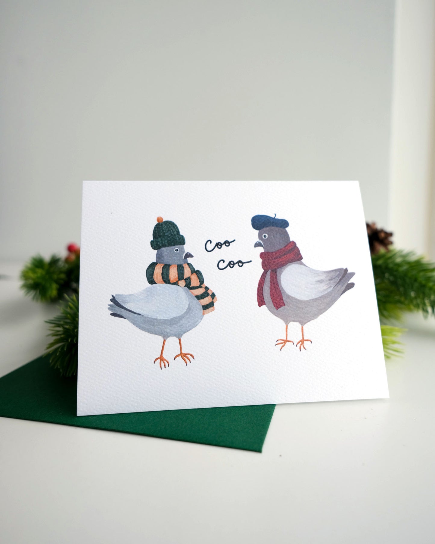 Two French Pigeons Greeting Card