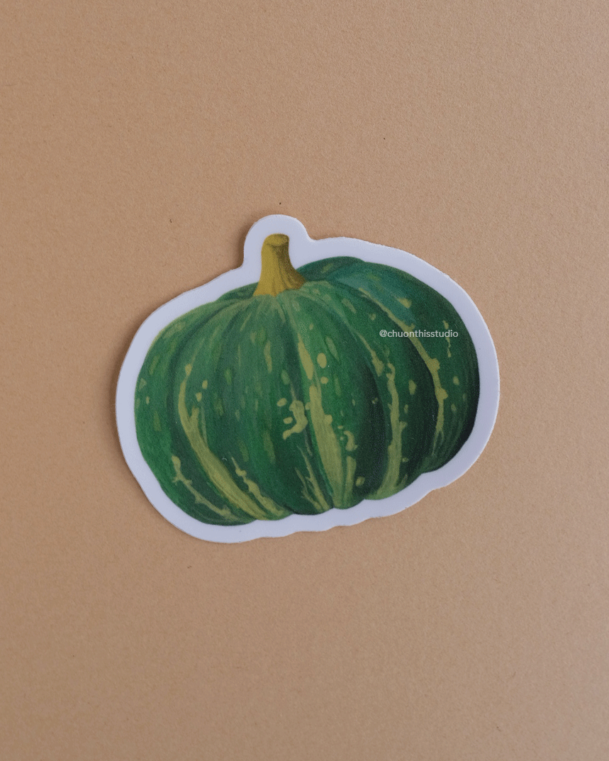 Kabocha Squash Waterproof Die-Cut White Vinyl Sticker