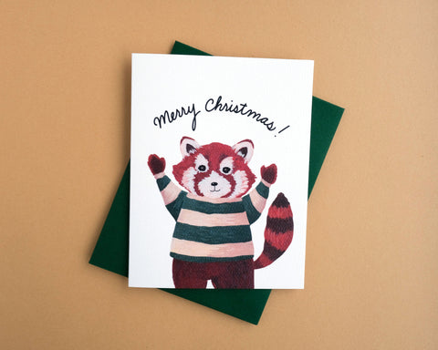 Red Panda Christmas Greeting Card