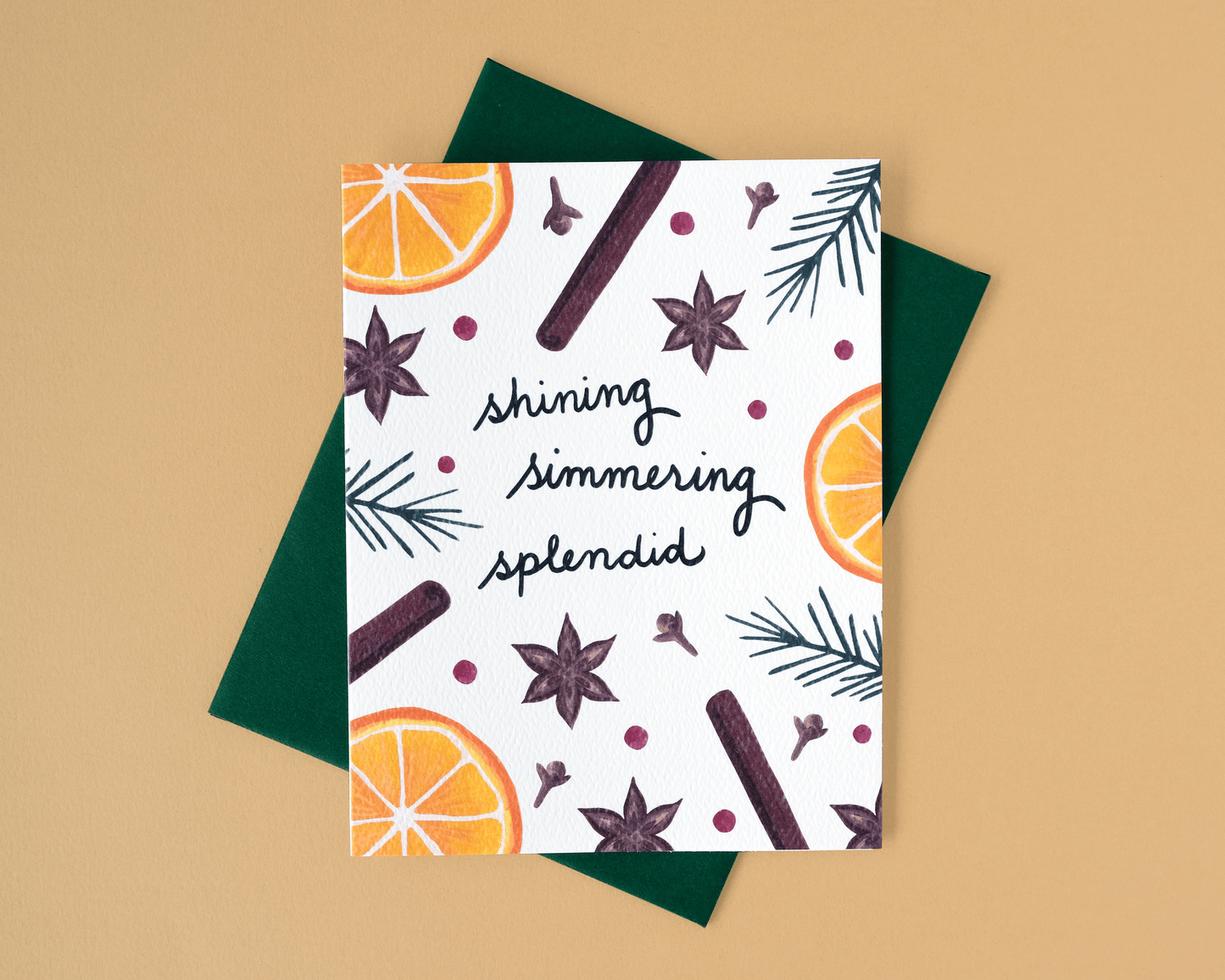 Shining Simmering Splendid Mulled Wine Holiday Card
