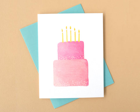 Very Pink Cake Birthday Card
