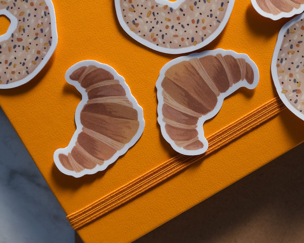 Croissant Waterproof Die-Cut White Vinyl Sticker