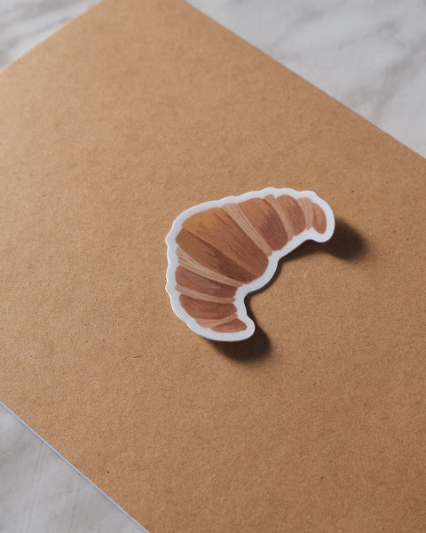 Croissant Waterproof Die-Cut White Vinyl Sticker