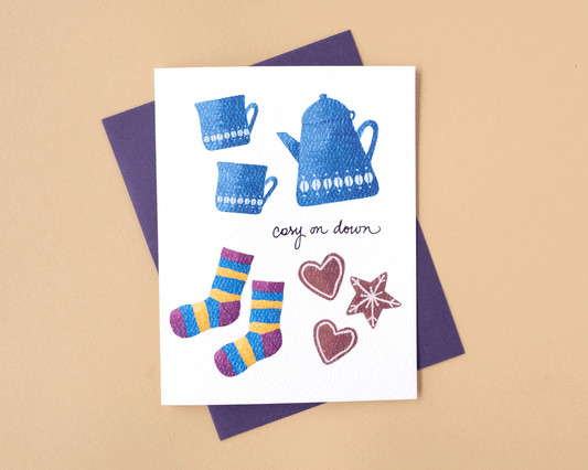 Cosy on Down Holiday Greeting Card