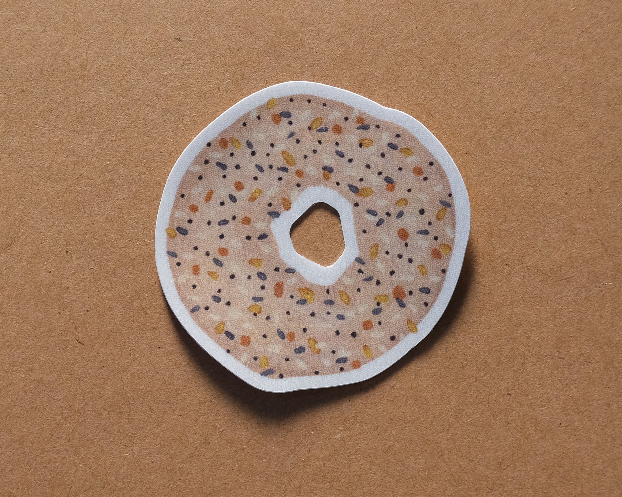 Everything Bagel Waterproof Die-Cut White Vinyl Sticker