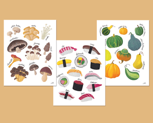 Food Illustration Prints Bundle A