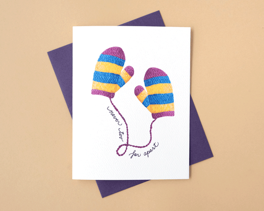 Never Too Far Apart Mittens Holiday Greeting Card
