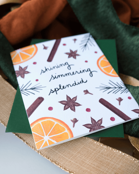 Shining Simmering Splendid Mulled Wine Holiday Card