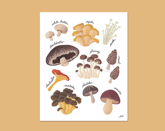 Know Your Mushrooms Art Print