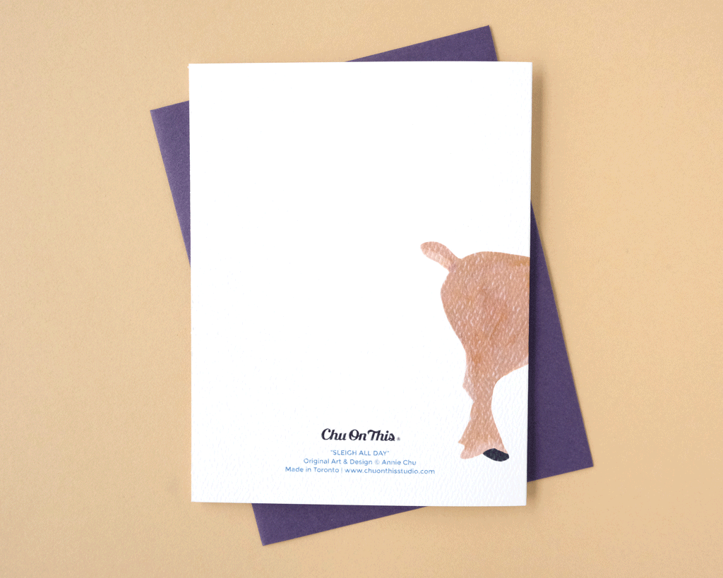 Sleigh All Day Reindeer Holiday Greeting Card