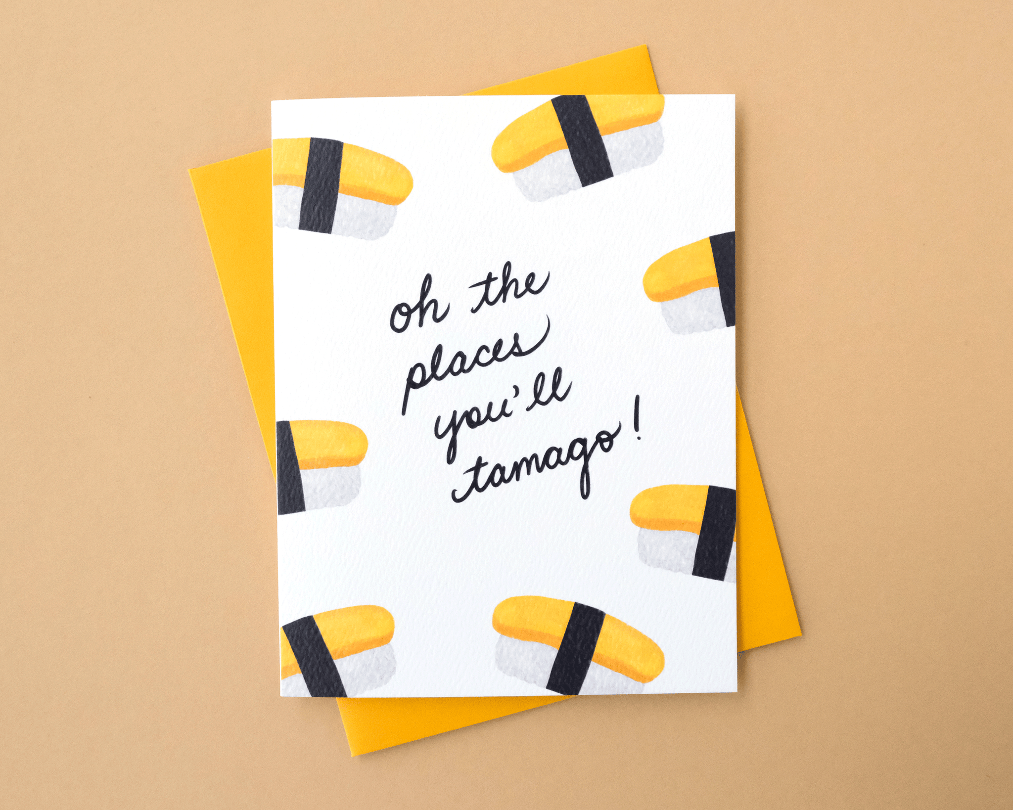Oh the Places You'll Tamago Greeting Card