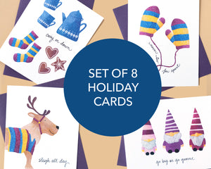 Set of 8 Happy Hygge Holiday Greeting Cards