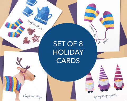 Set of 8 Happy Hygge Holiday Greeting Cards