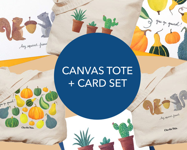 Canvas Tote + Card Set